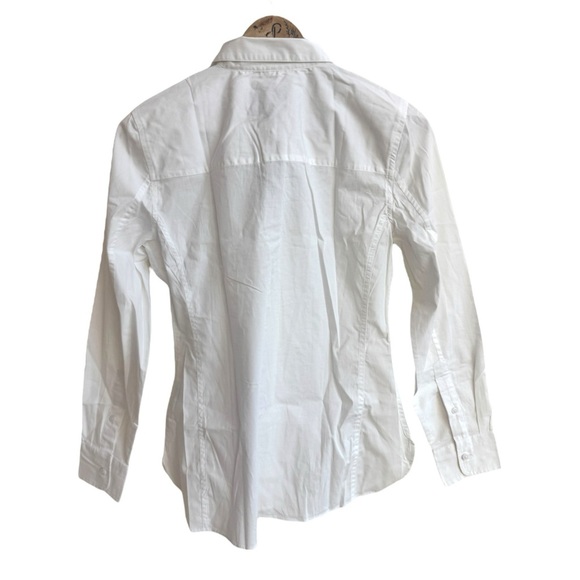 J Crew White Wren Slim Shirt Stretch Cotton Poplin Button Up Collar Women Size 2 - Picture 7 of 15